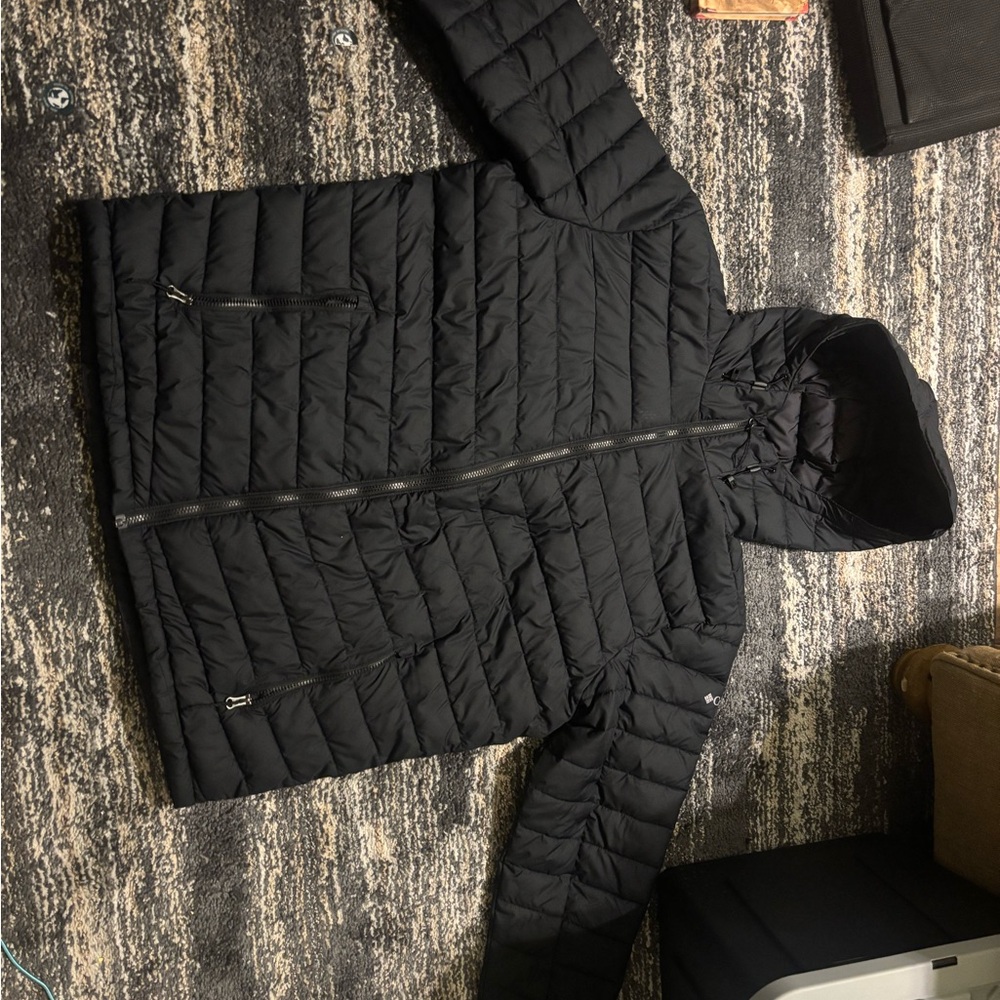 Columbia Black Hooded Puffer Jacket